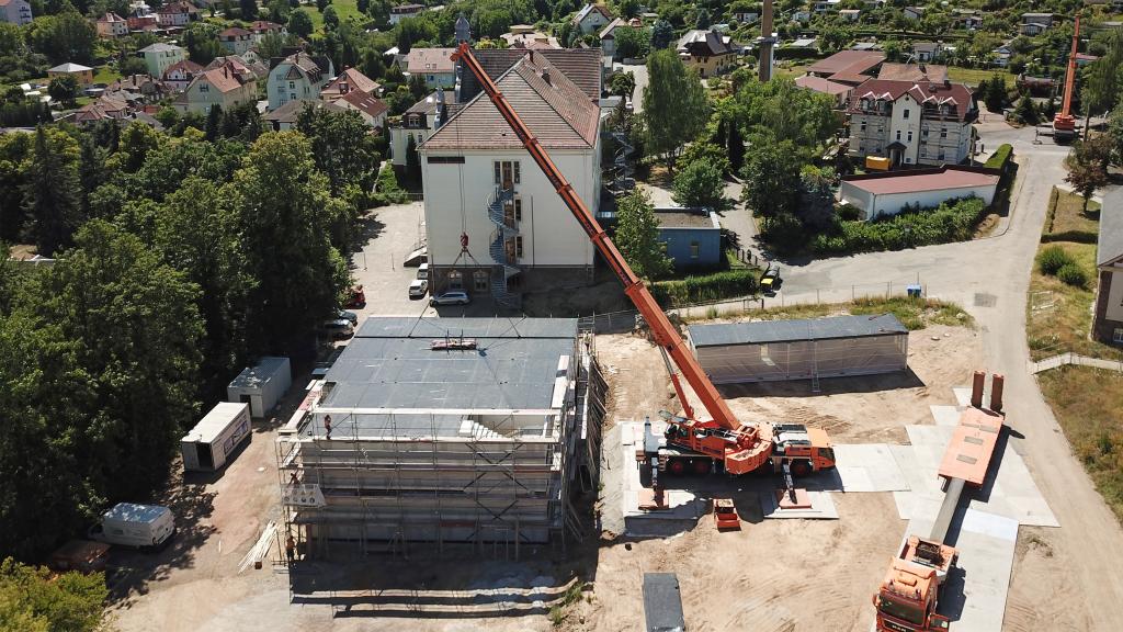 Luftaufnahme der Zusammensetzung der Module