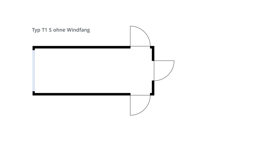 Grundriss Systemcontainer S ohne Windfang fW