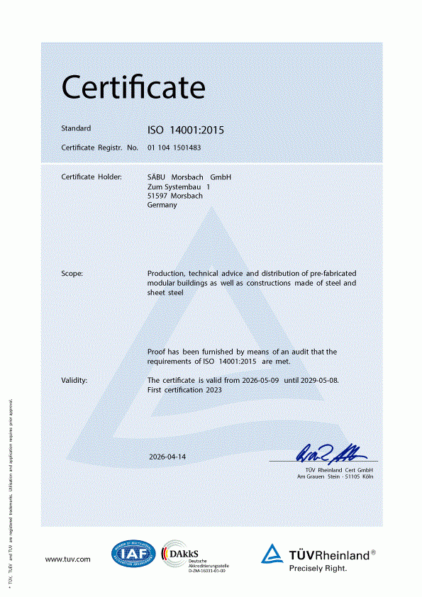TÜV ISO 14001 Certificate